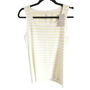 Chico's 1 Striped Pairing Tank Soft Lime Tivona Size Medium‎ NWT